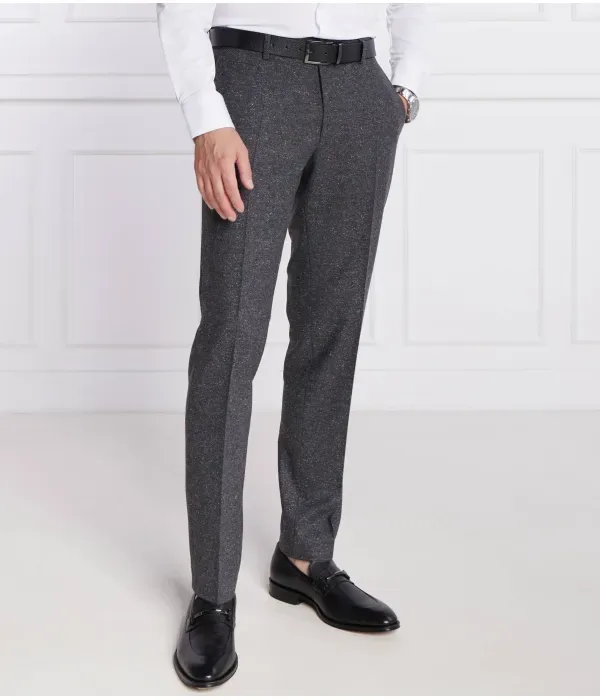 Шерстяные брюки H-Genius-224 slim fit Boss, графитовый — фото 3