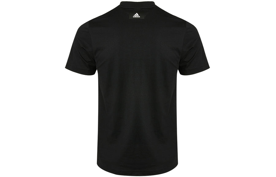 Футболка adidas M Fi Gfx Tee Athleisure Casual Sports Round Neck Short Sleeve Black, черный — фото 2