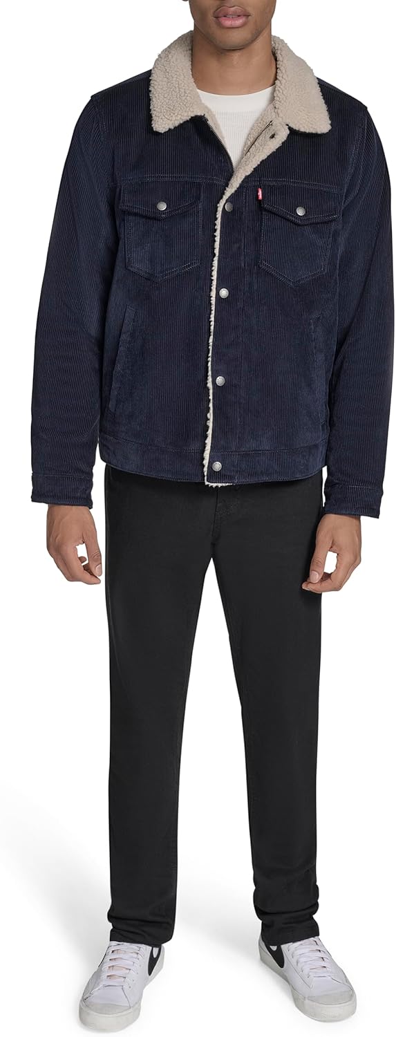 Мужская джинсовая куртка Levi's Cotton Trucker, Navy Wide Wale Corduroy — фото 2