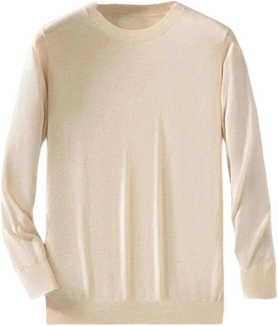 

Мужской свитер из мериносовой шерсти, круглый вырез, пуловер