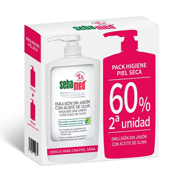 

Эмульсионный пакет для сухой кожи Duplo Emulsión Sin Jabón Sebamed, 2 UD