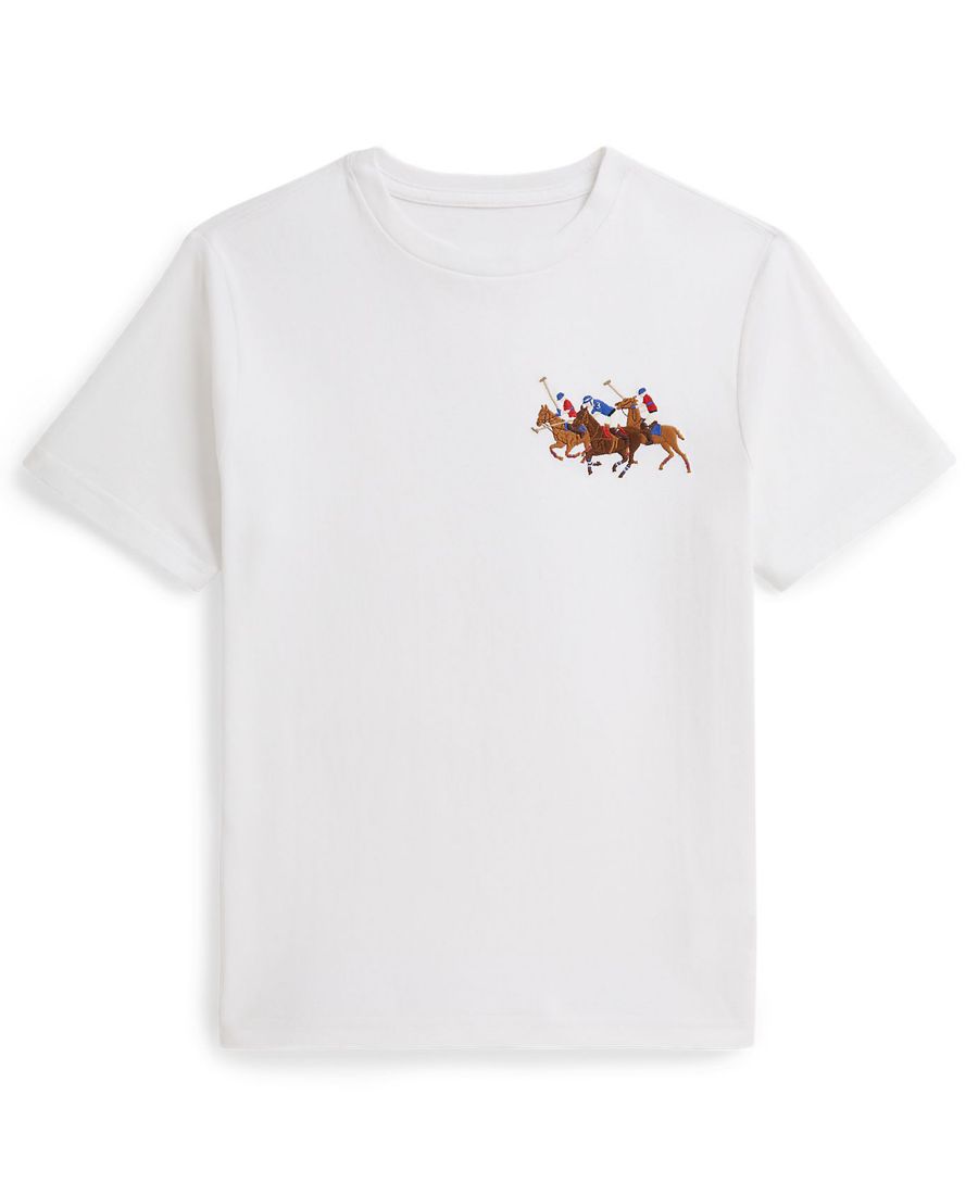 

Футболка из хлопкового трикотажа с тройным пони для мальчиков 8-20 лет Polo Ralph Lauren, White, Белый, Футболка из хлопкового трикотажа с тройным пони для мальчиков 8-20 лет Polo Ralph Lauren, White