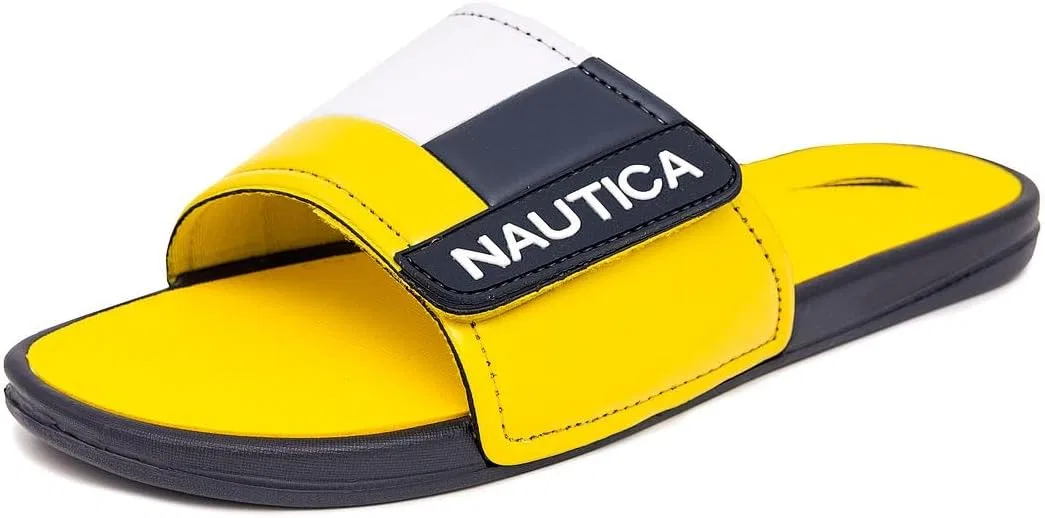 Сандалии-слайды мужские с регулируемыми ремешками, Nautica, желтые