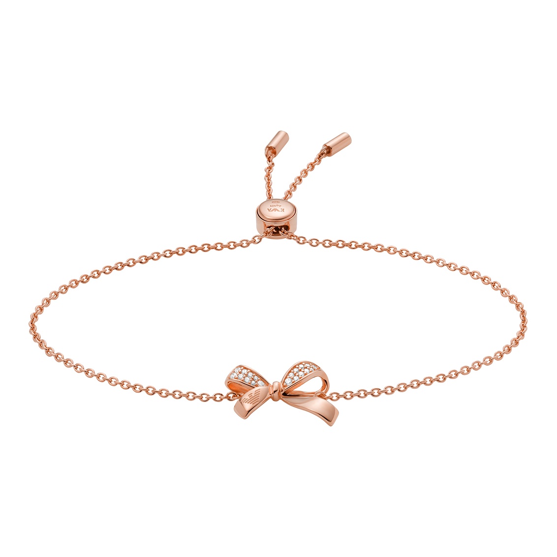 

Браслет с деталью в виде банта и кристаллами EMPORIO ARMANI, розовое золото