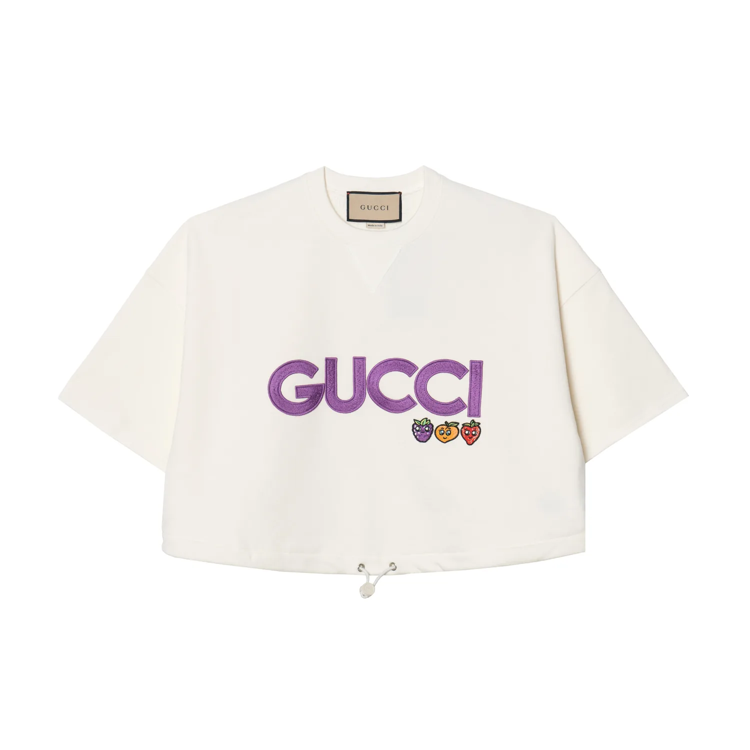 Футболка Gucci С нашивкой, Премиальное качество, Экрю