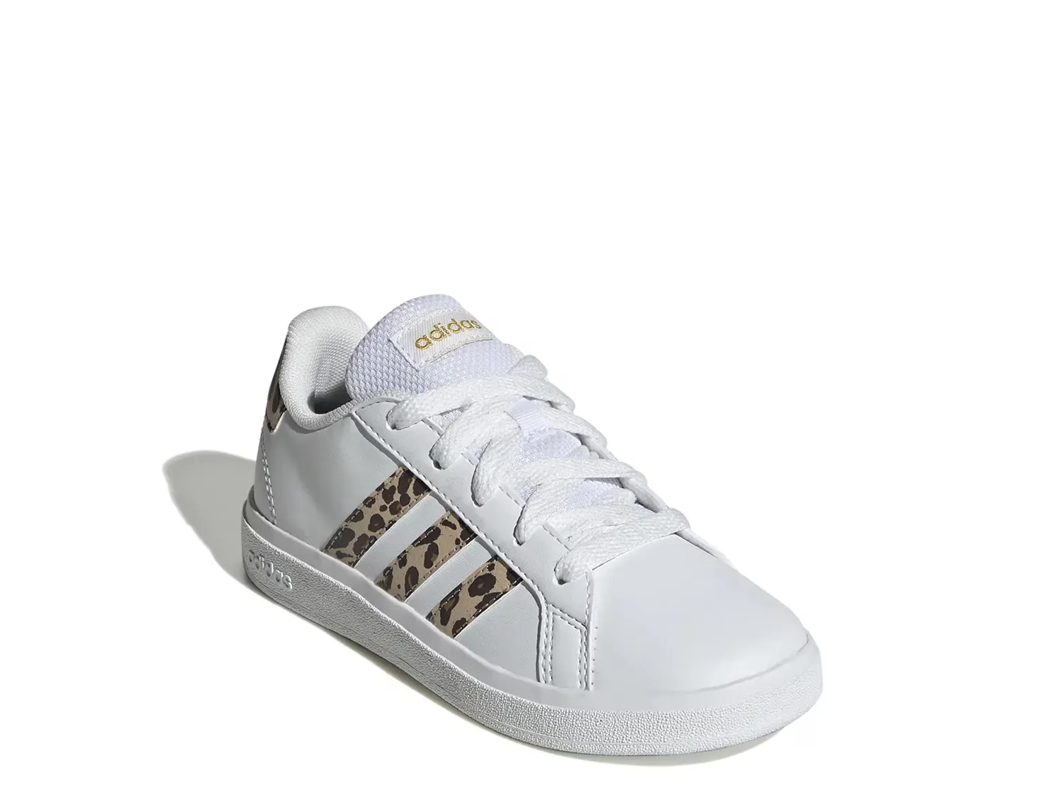 

Кроссовки Grand Court 2.0 — детские Adidas, White/Brown Leopard Print