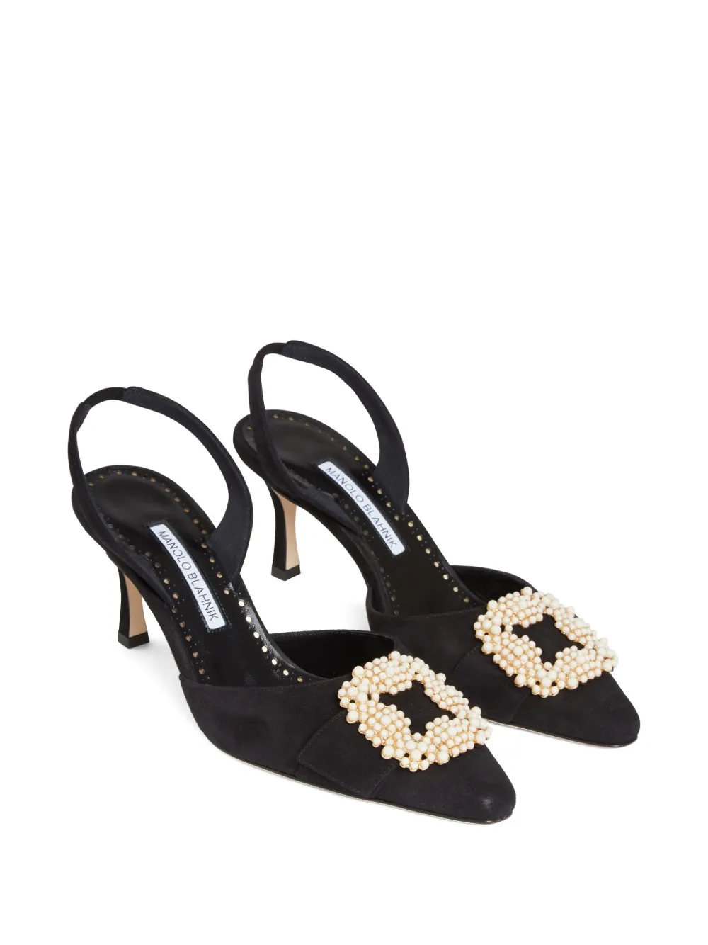 Туфли Gibsli 70 с ремешком на пятке Manolo Blahnik, черный — фото 2