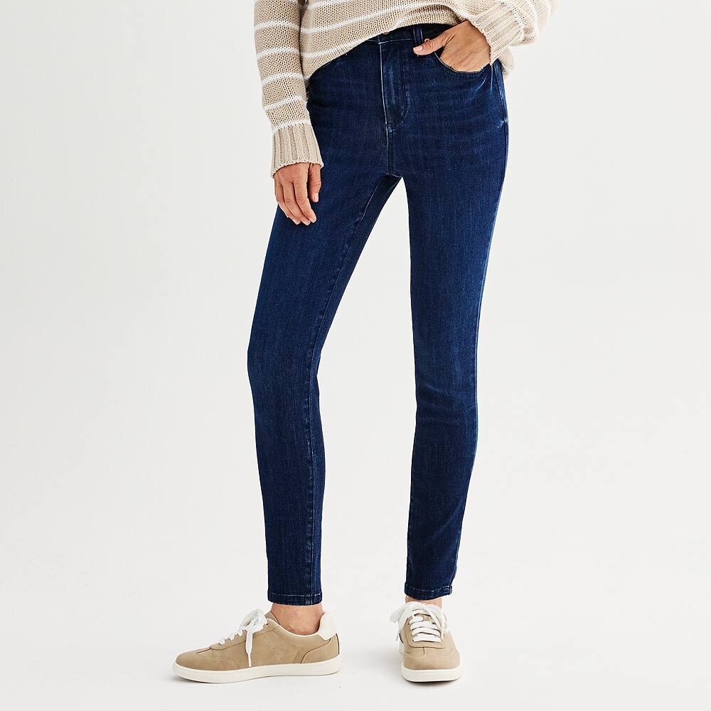 

Джинсы скинни Petite Sonoma Goods For Life с высокой посадкой, цвет Dark Wash