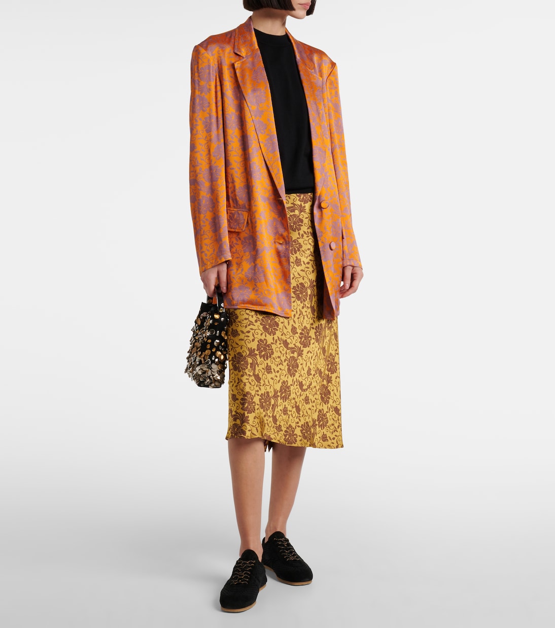 Кроссовки с сетчатой отделкой из замши Dries Van Noten, черный — фото 3