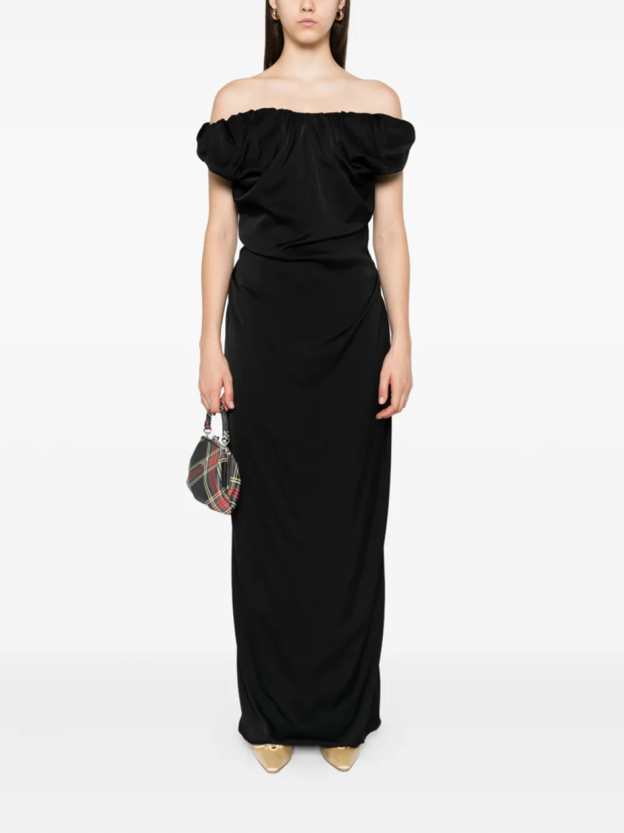 

Платье макси с открытыми плечами от Vivienne Westwood Ginnie Amber, черный