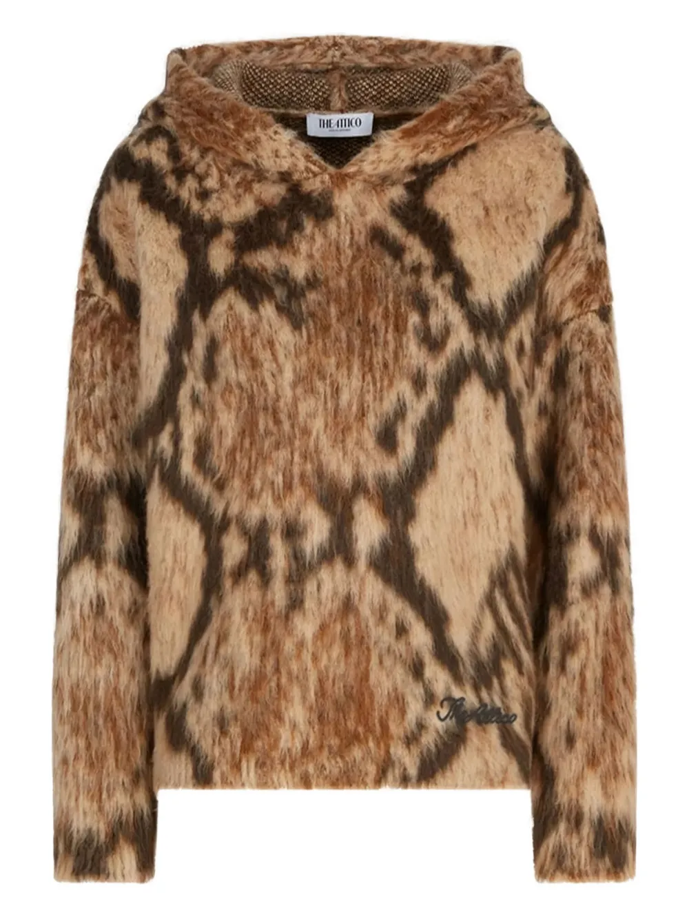 

Узорчатый худи The Attico, коричневый