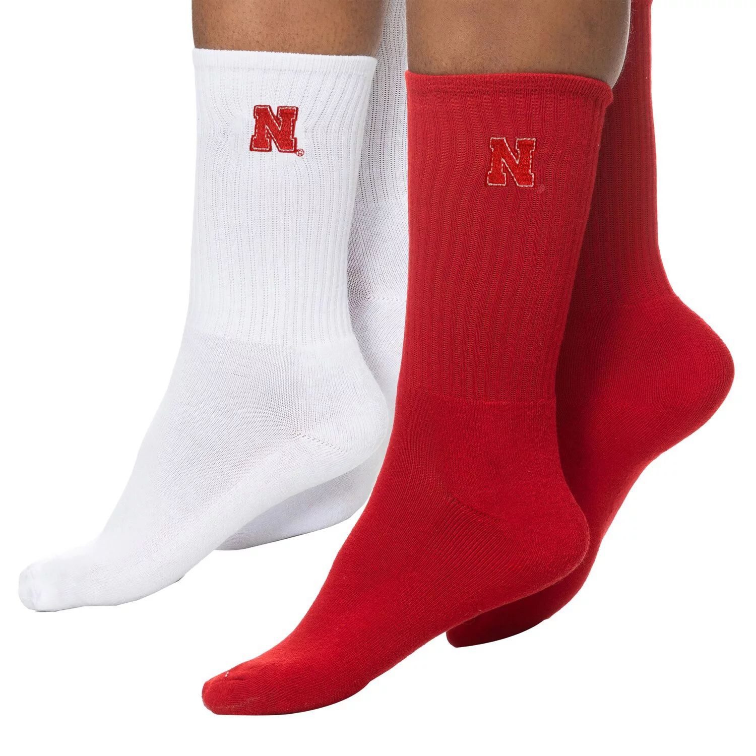 

Женские носки ZooZatz Scarlet/White Nebraska Huskers, 2 пары четвертьдлинных носков