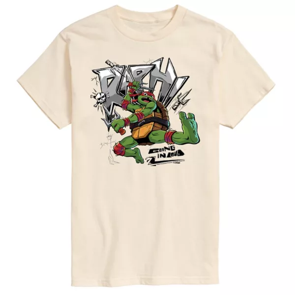 

Мужская футболка с графическим принтом TMT Mutant Mayhem Raph Going Loud Licensed Character, бежевый