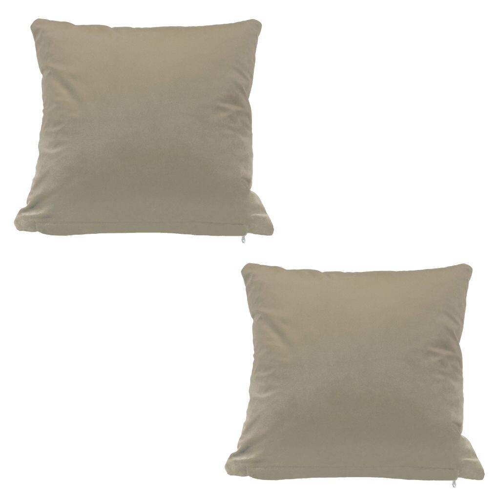 

Набор из 2 наволочек размером 50 x 50 см, бархатные мягкие чехлы песочно-бежевого цвета, диванные подушки, декоративная подушка на молнии Haus und Deko