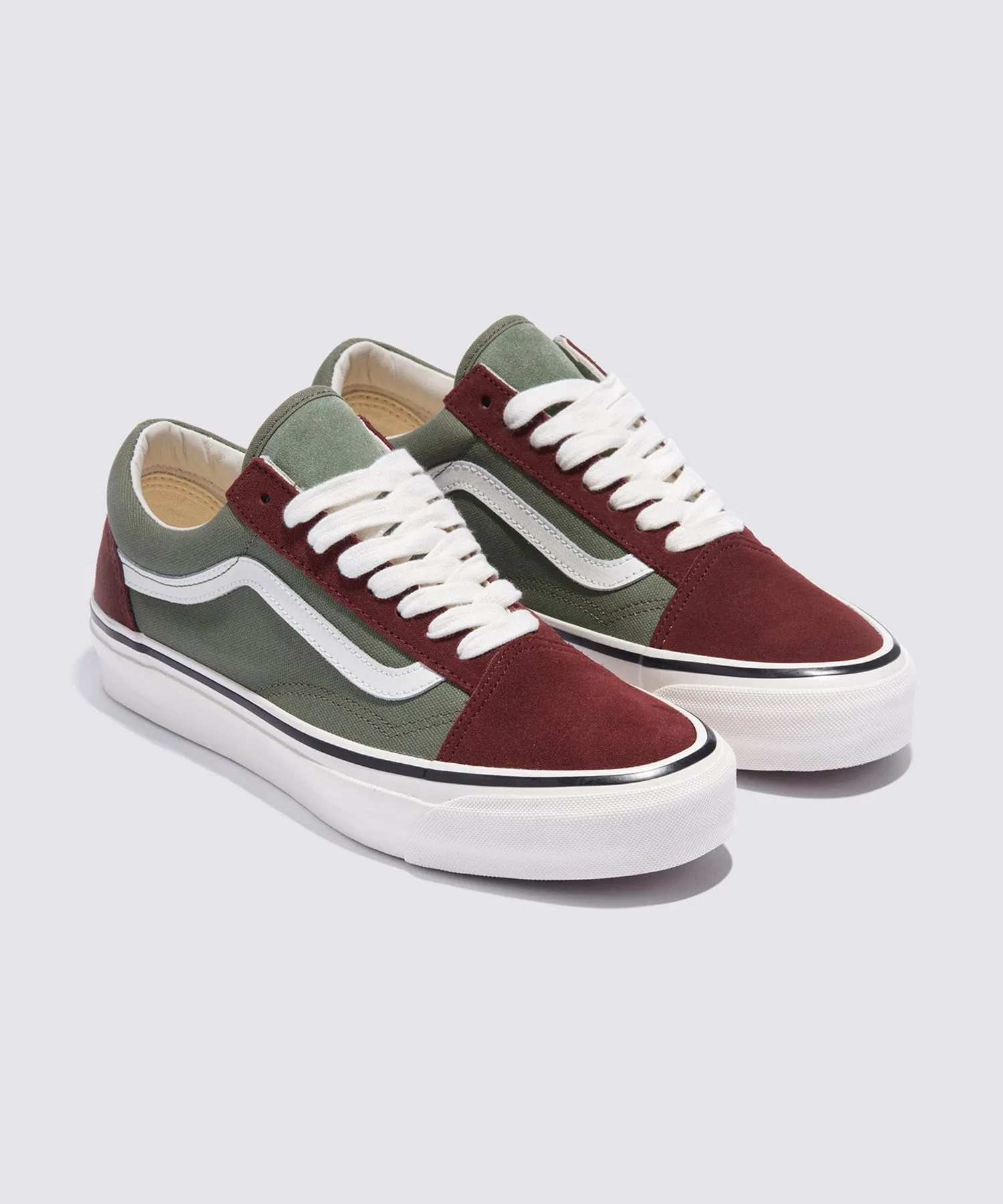 Унисекс кроссовки VANS Old Skool коричнево-зелёные — фото 2
