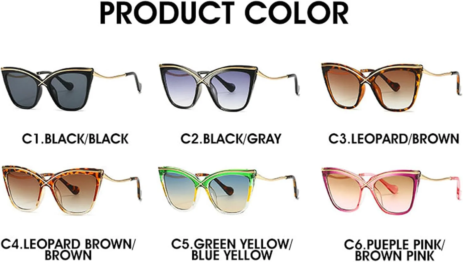 

Солнцезащитные очки "кошачий глаз" большого размера для женщин, 2025 год, роскошные модные солнцезащитные очки в стиле ретро, ​​квадратные очки для женщин helena, C1