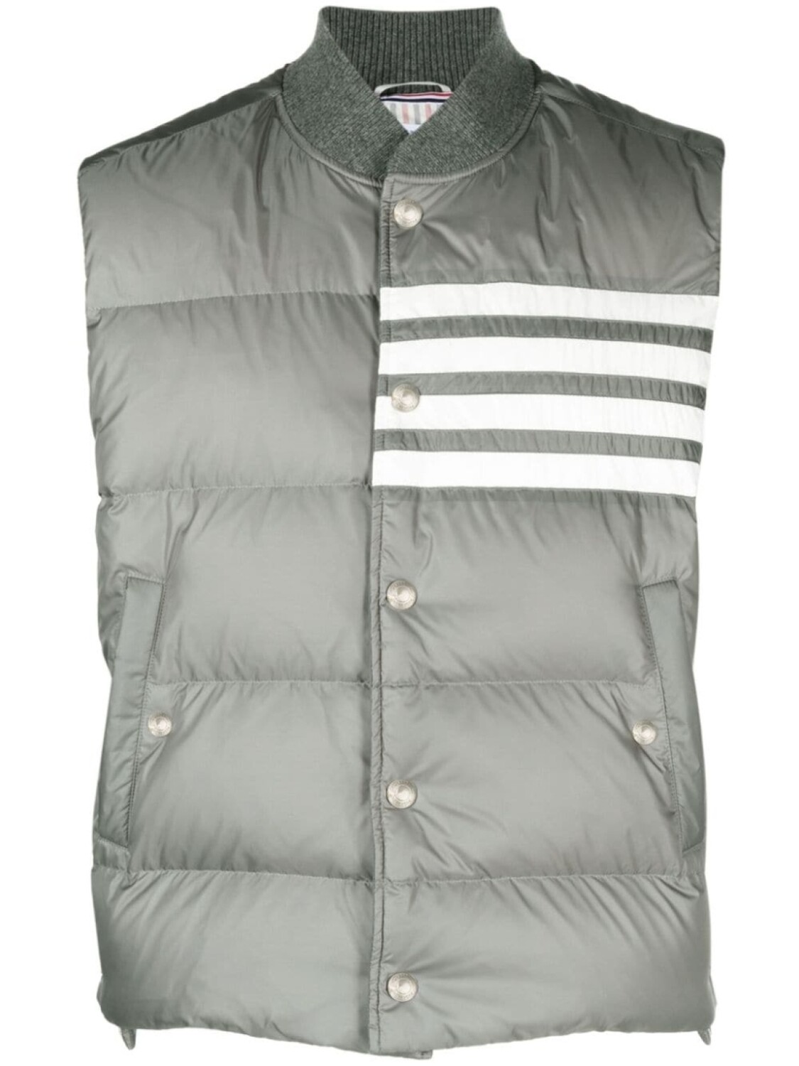 

Thom Browne дутый жилет с полосками 4-Bar, серый