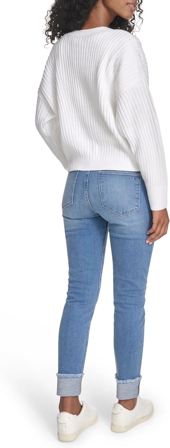 Женский однотонный свитер Bobbi с круглым вырезом Tommy Hilfiger, Ivory — фото 4