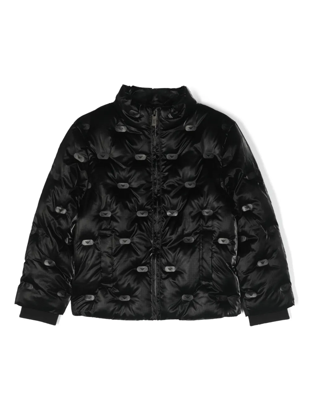 

Пуховик с логотипом Emporio Armani Kids, черный