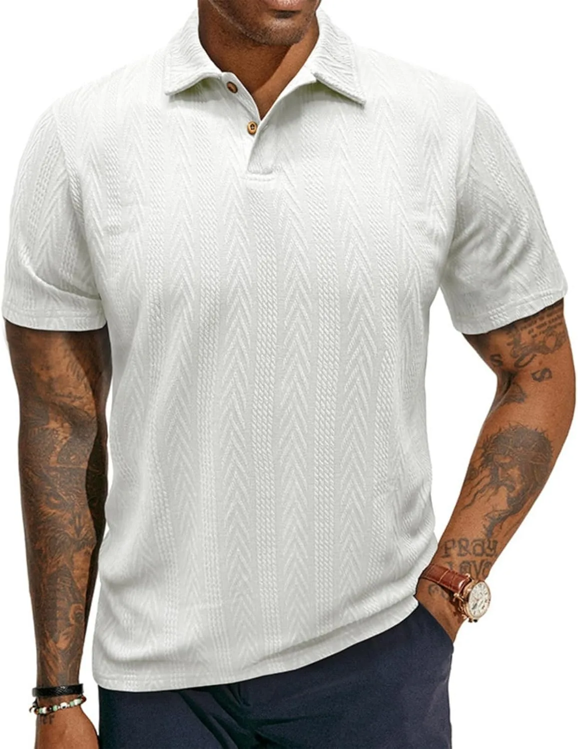 

Мужская хлопковая футболка Henley для лета