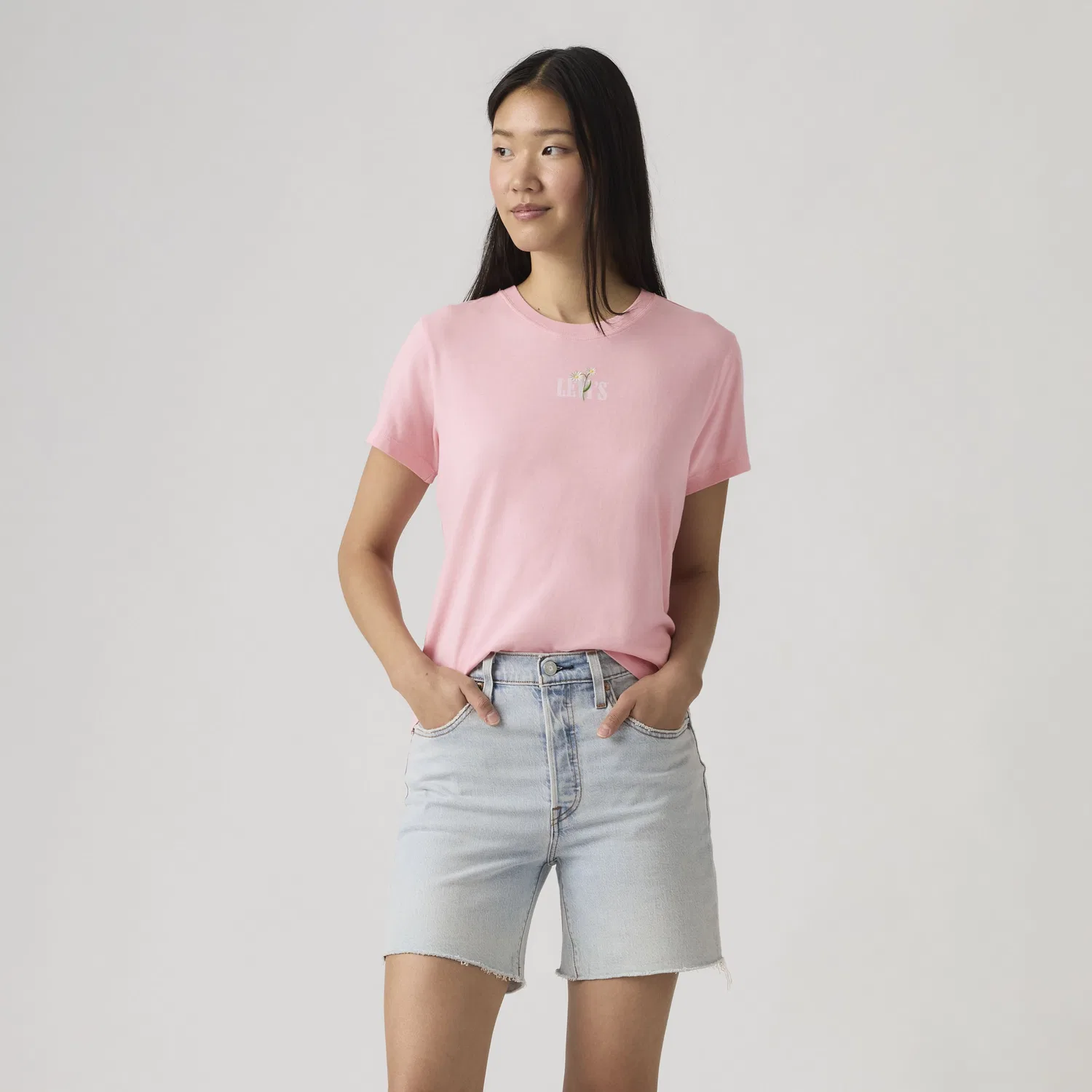 Футболка с коротким рукавом и графическим логотипом Levi's, Pink — фото 3