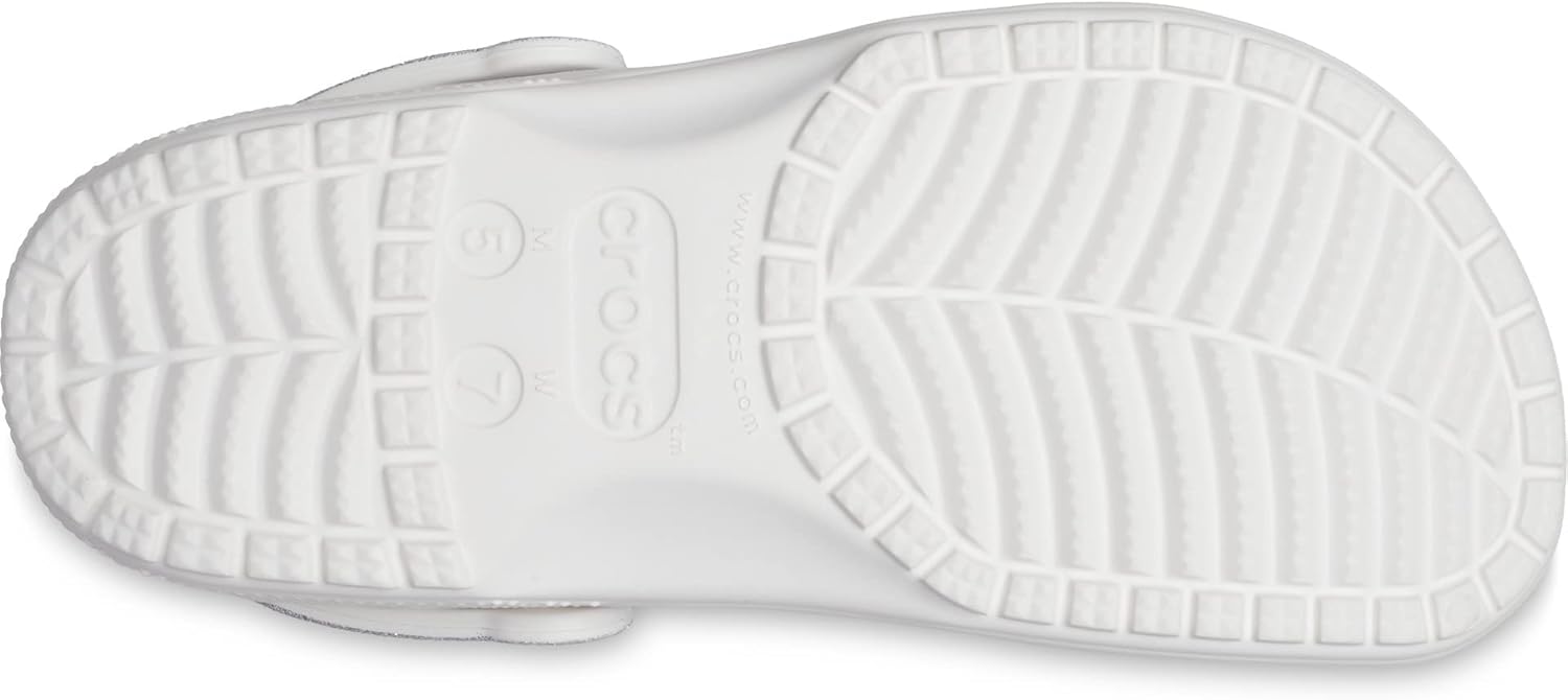Мужские классические сабо Crocs с полупрозрачными блестками, белый — фото 3