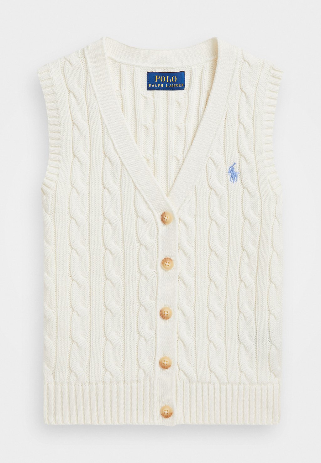 

Жилет CABLE KNIT COTTON SWEATER VEST Polo Ralph Lauren, белый