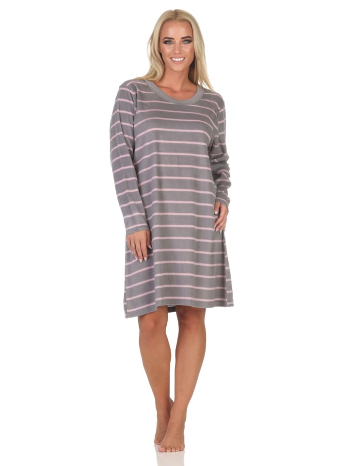 

NORMANN Флисовая ночная рубашка с длинными рукавами - 88284, серого цвета