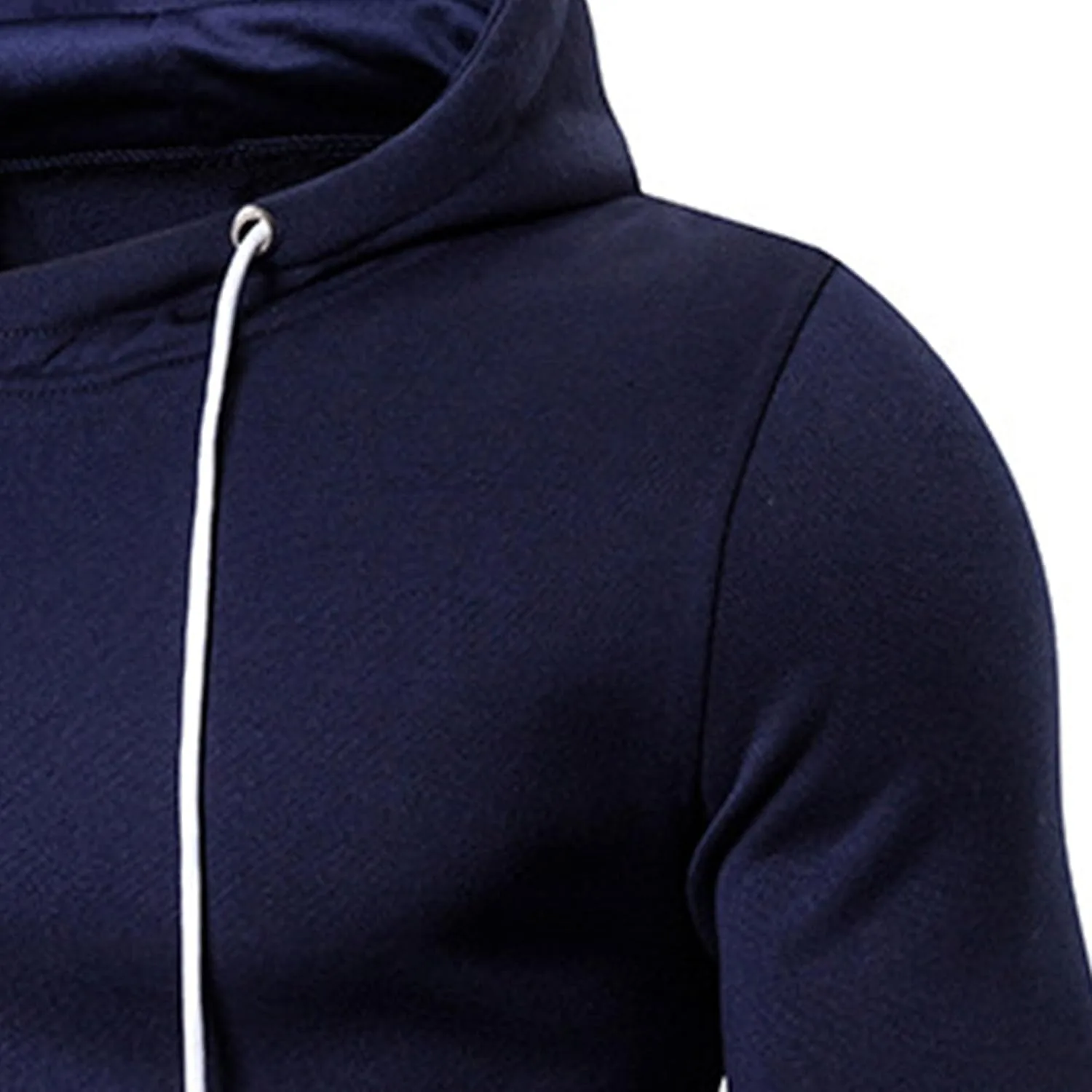 Мужской однотонный теплый худи Unisex Adult Fleece с карманами — фото 4