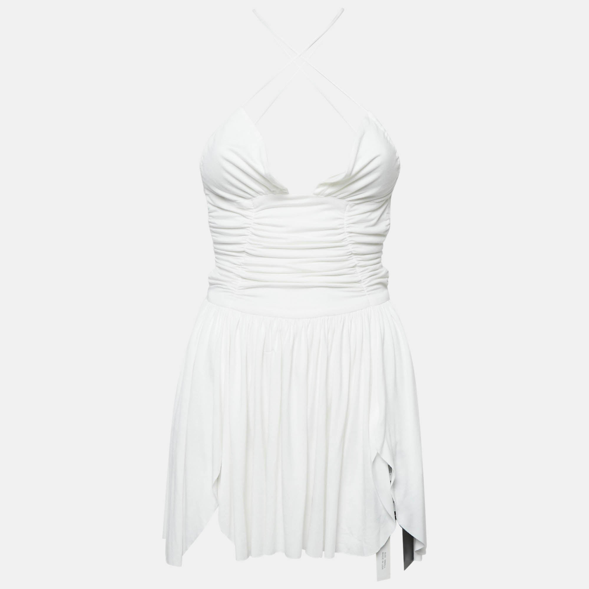 

Платье мини-майка из белой трикотажной ткани «Are You Am I»