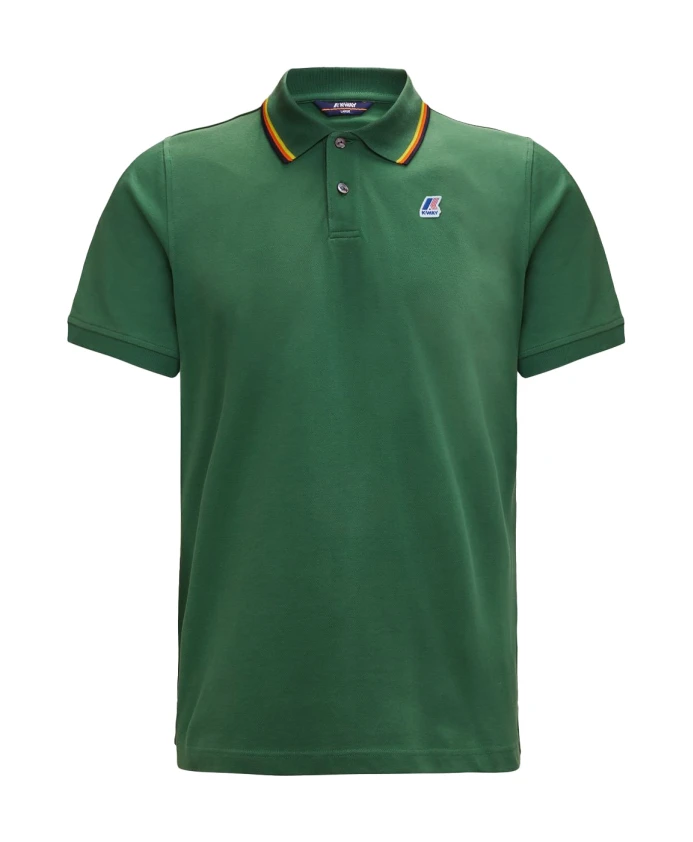 

Полосатая приталенная рубашка-поло с короткими рукавами K-Way, зеленый