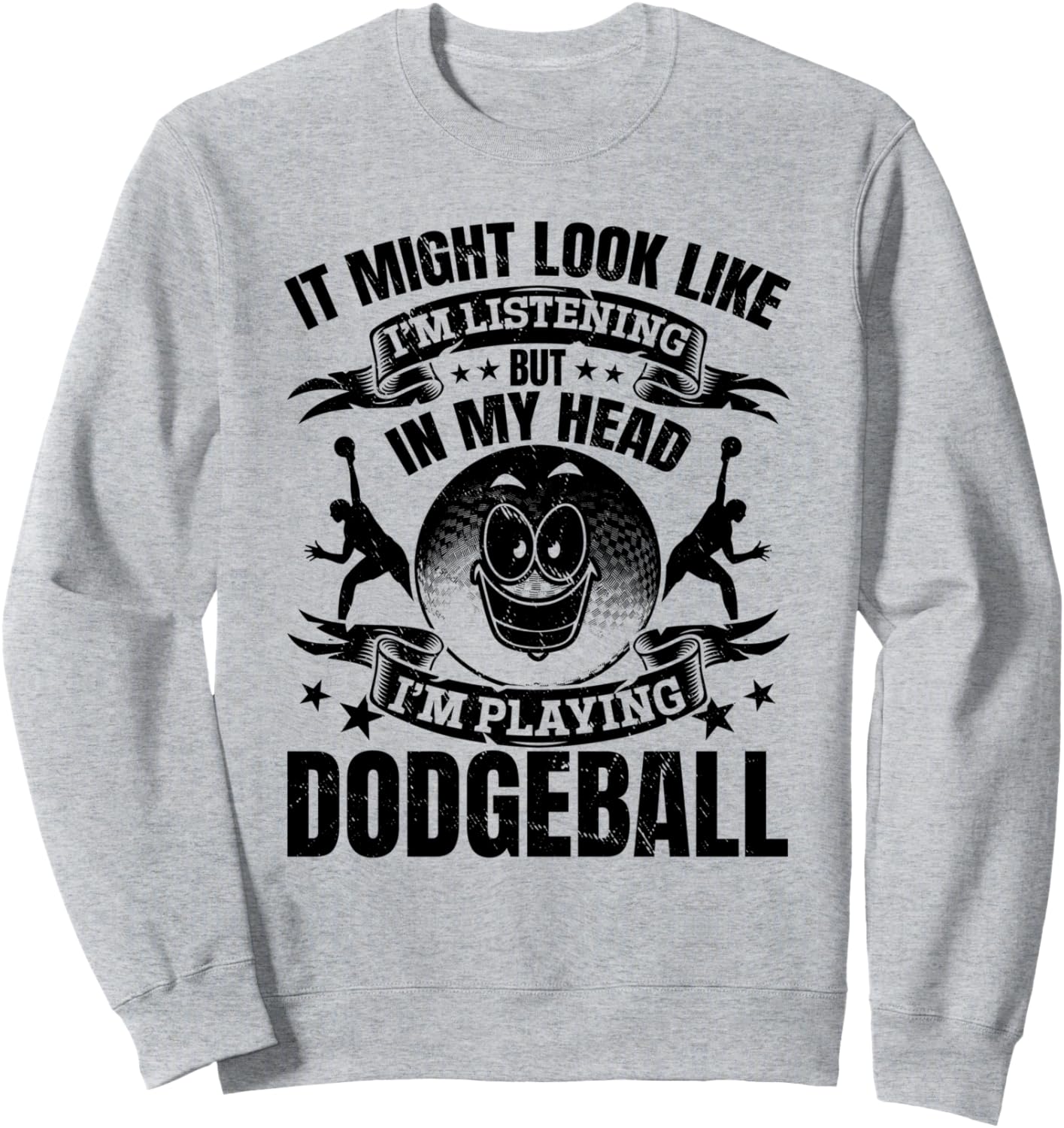 

Но в моей голове я играю в доджбол (толстовка) Dodgeball Quotes, серый