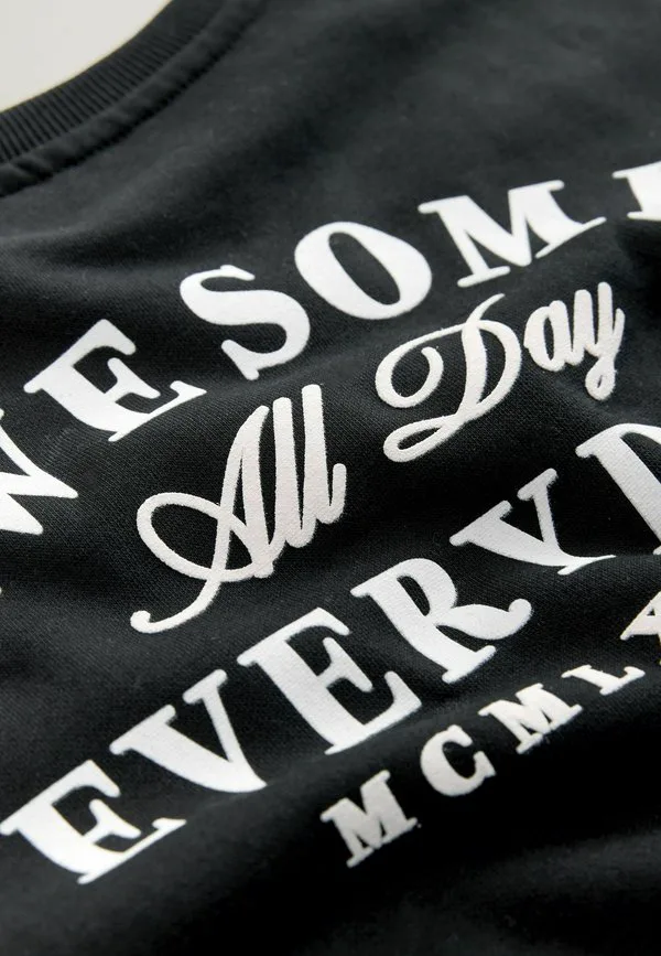 Толстовка с круглым вырезом и принтом на спине Next, Black Awesome Everyday — фото 3