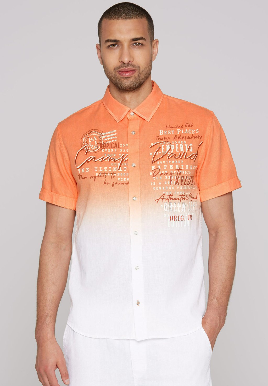 

Рубашка KURZARM DIP DYE MIT PRINTS UND STICKEREIEN Camp David, оранжевый