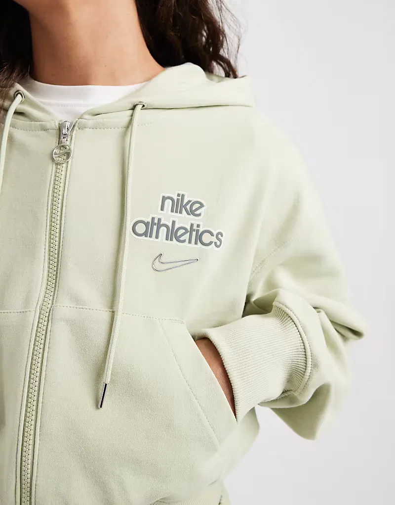 Толстовка Nike Phoenix Fleece на молнии, хаки — фото 3