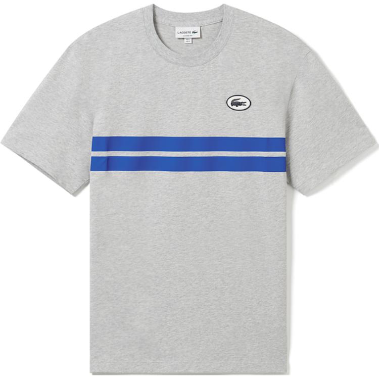 

LACOSTE Футболка мужская серебристо-серая, Серый, LACOSTE Футболка мужская серебристо-серая