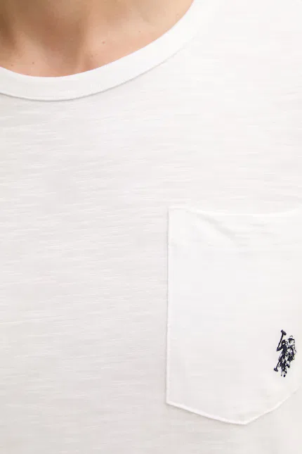Футболка с карманом Slub U.S. Polo Assn., белый — фото 4
