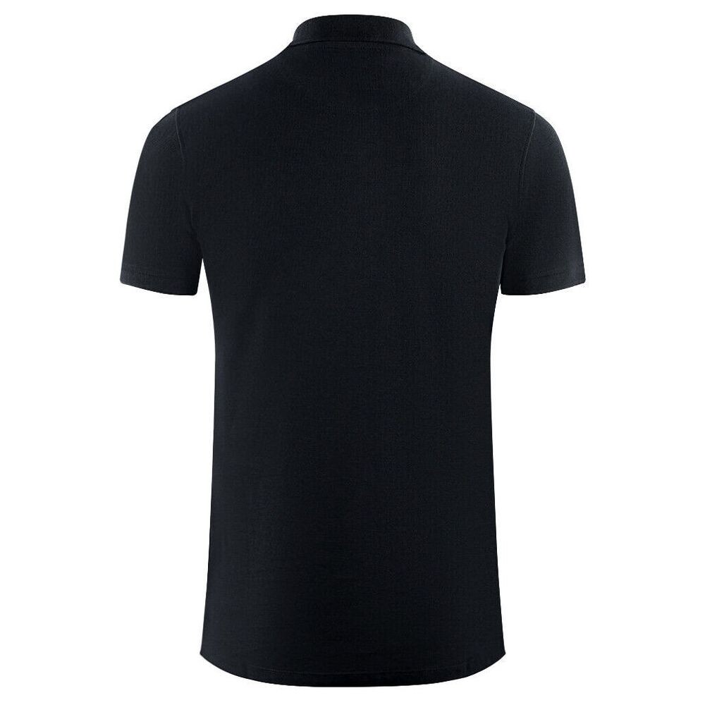 

Aquascutum Элегантная мужская рубашка-поло из хлопка с контрастным логотипом, черный