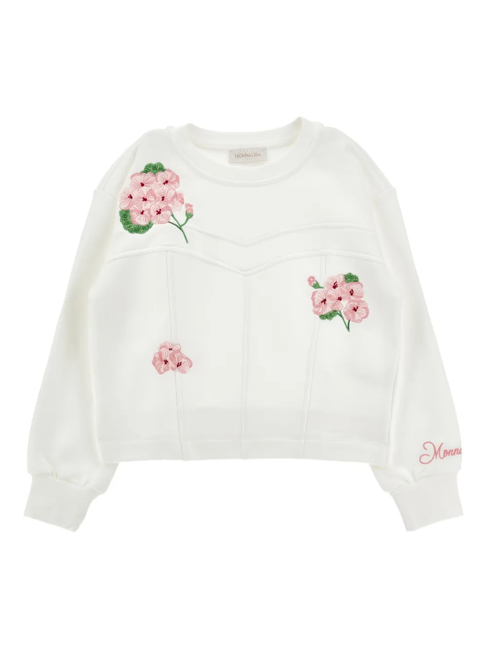 

Толстовка с цветочной вышивкой Monnalisa, белый