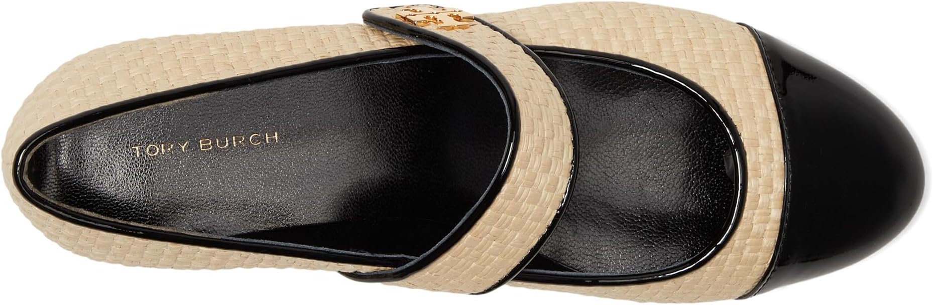 Туфли Tory Burch Cap-Toe Mary Jane Heel Ballet 25mm, цвет Natural/Perfect Black — фото 2