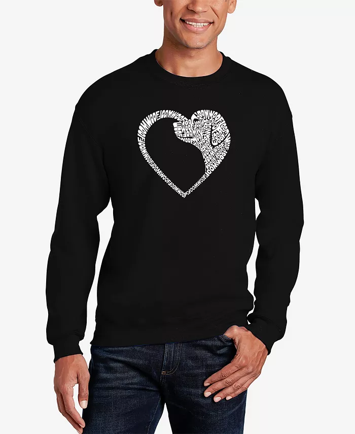 

Мужской свитшот с принтом "Dog Heart Word Art" LA Pop Art, черный