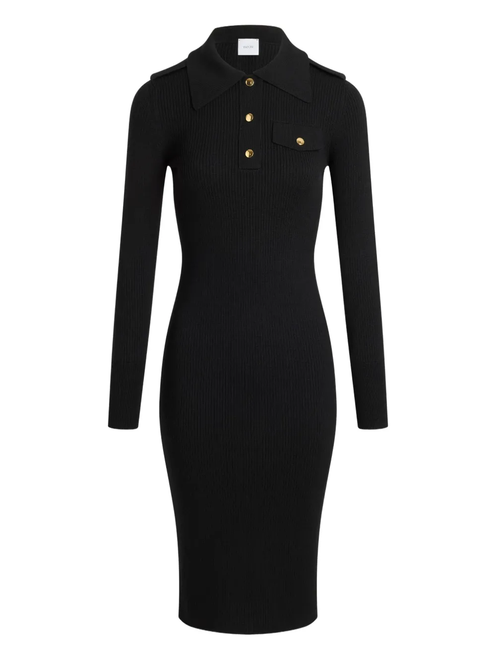 

Платье миди в рубчик PATOU, черный