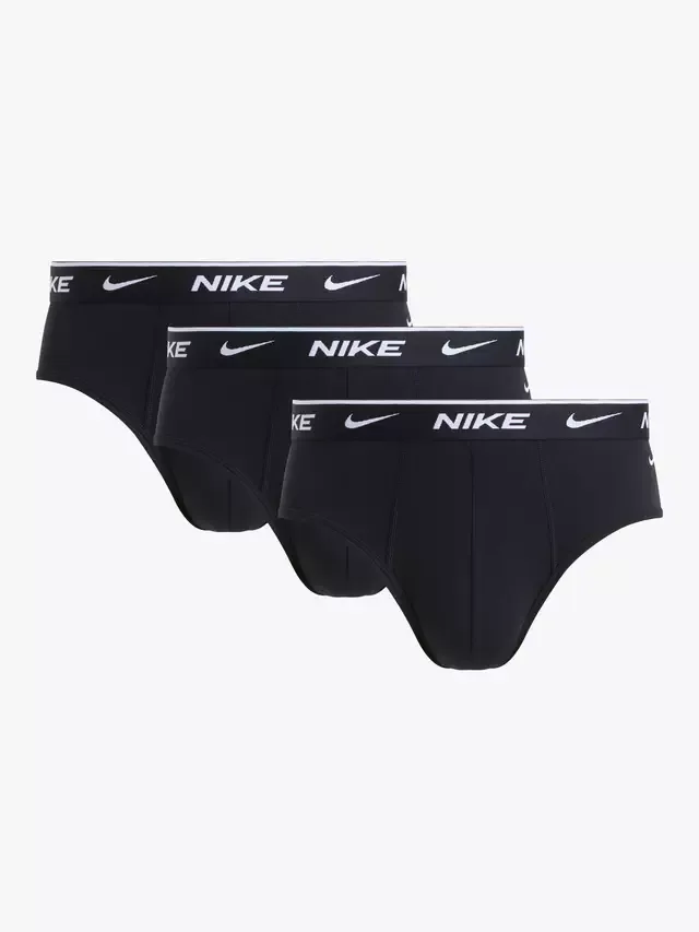 Трусы Essential из эластичного хлопка, комплект из 3 штук, черные Nike