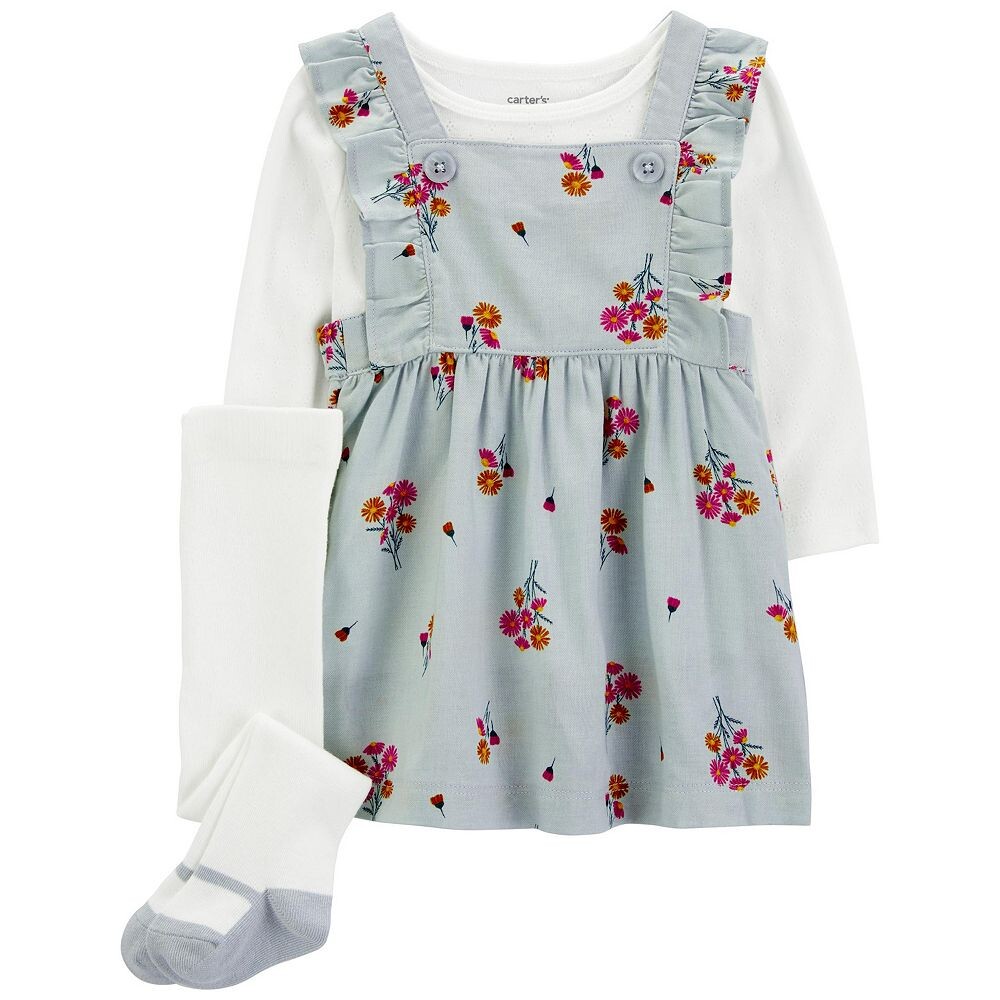 

Комплект футболки и джемпера с цветочным принтом для девочки Carter из 3 предметов Carter's, цвет Blue Floral