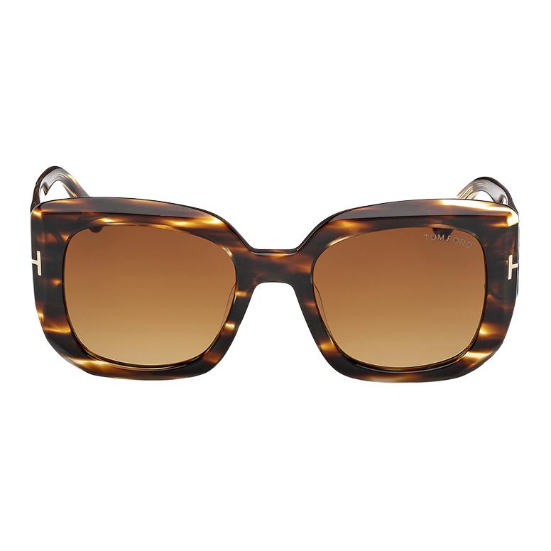 TOM FORD Квадратные солнцезащитные очки Carla, Tortoiseshell — фото 2