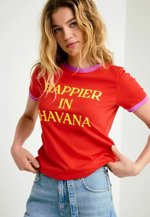 

Футболка с коротким рукавом и графическим принтом "гавана" стандартного кроя Next, Red, Красный, Футболка с коротким рукавом и графическим принтом "гавана" стандартного кроя Next, Red