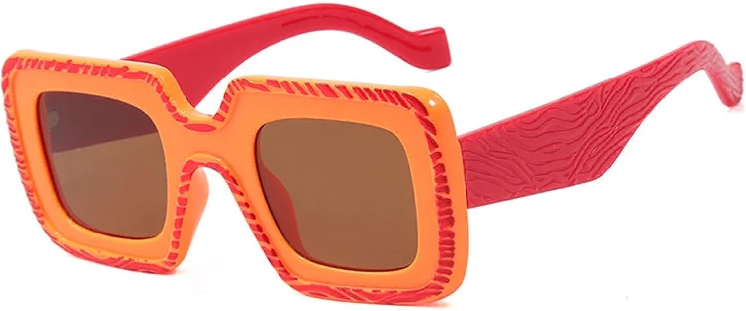 

Женские солнцезащитные очки конфетных цветов, модные, разноцветные, в стиле панк, трендовые, с защитой от УФ-излучения UV400, популярные мужские TVTBBVV, Oranger-brown