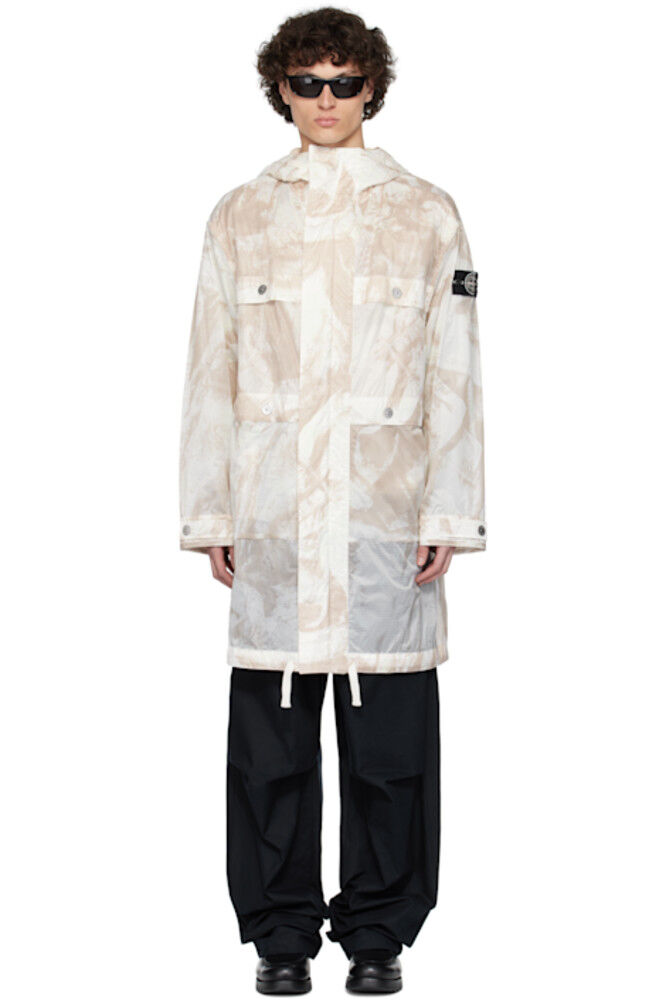 

Бежевая УФ-реактивная сканирующая камуфляжная парка Ripstop Stone Island