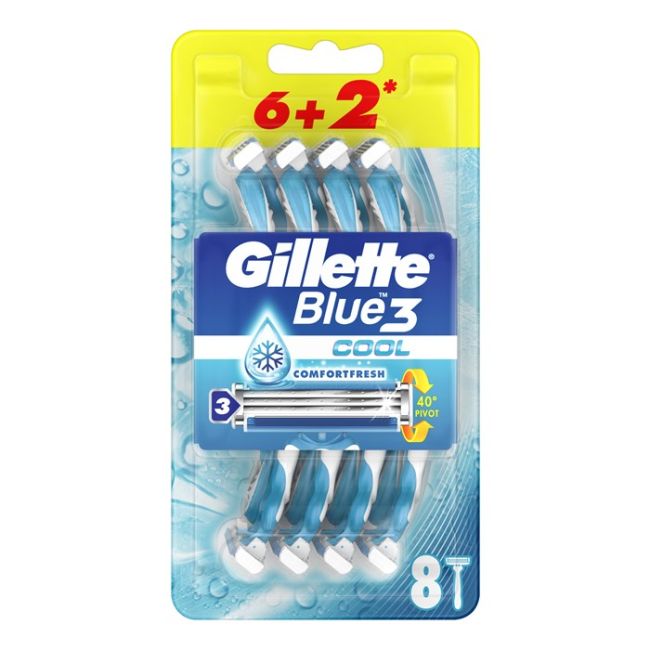 

Одноразовые бритвы Blue 3 cool plus (6 + 2 шт.) Gillette