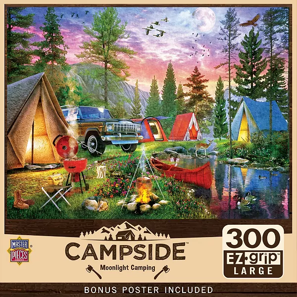 

Шедевры кемпинга - лунный кемпинг, пазл EZ Grip из 300 деталей Masterpieces Puzzles, multicolor